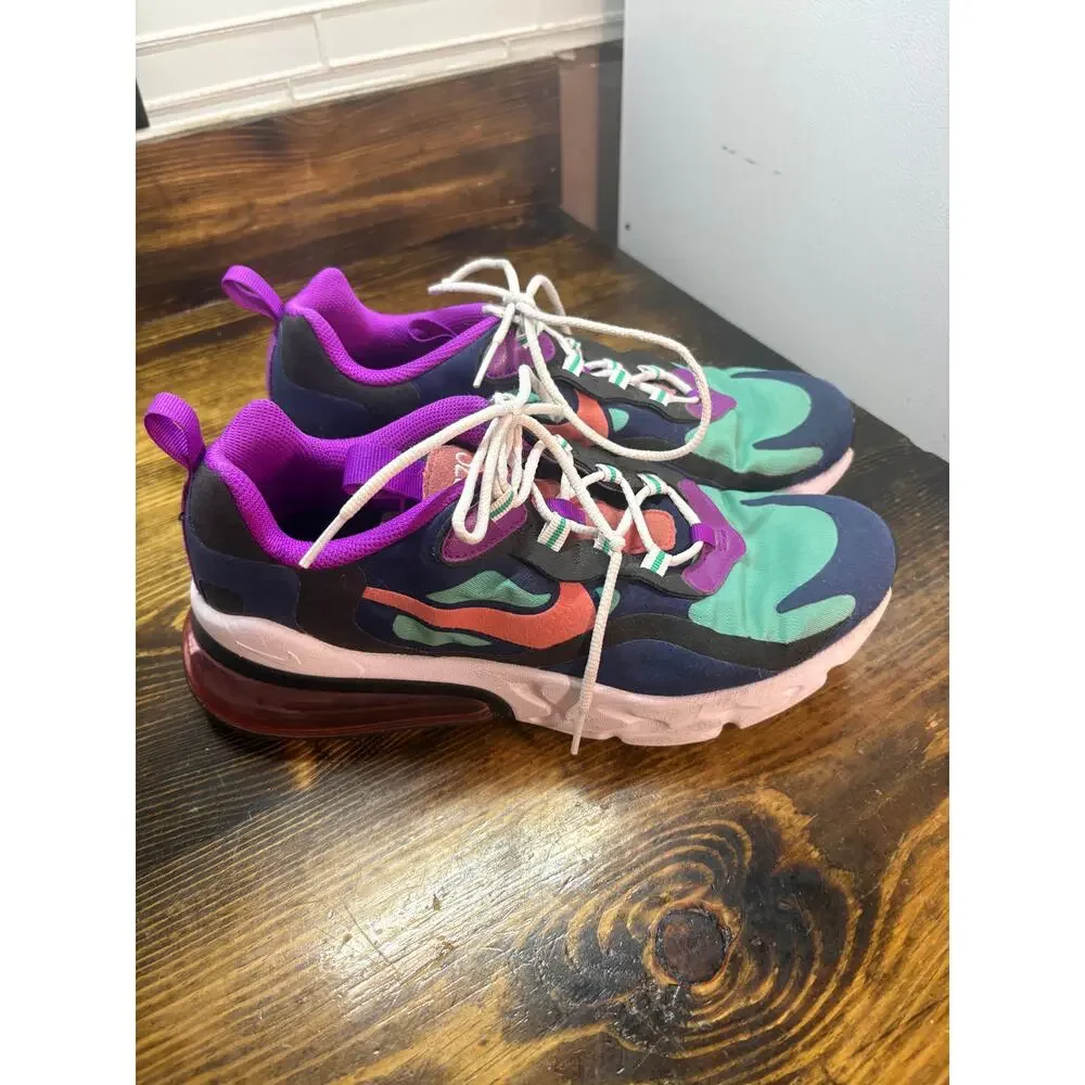 Nike Air Max 270 React Purple And Blue‎ Sneakers Size 7Y